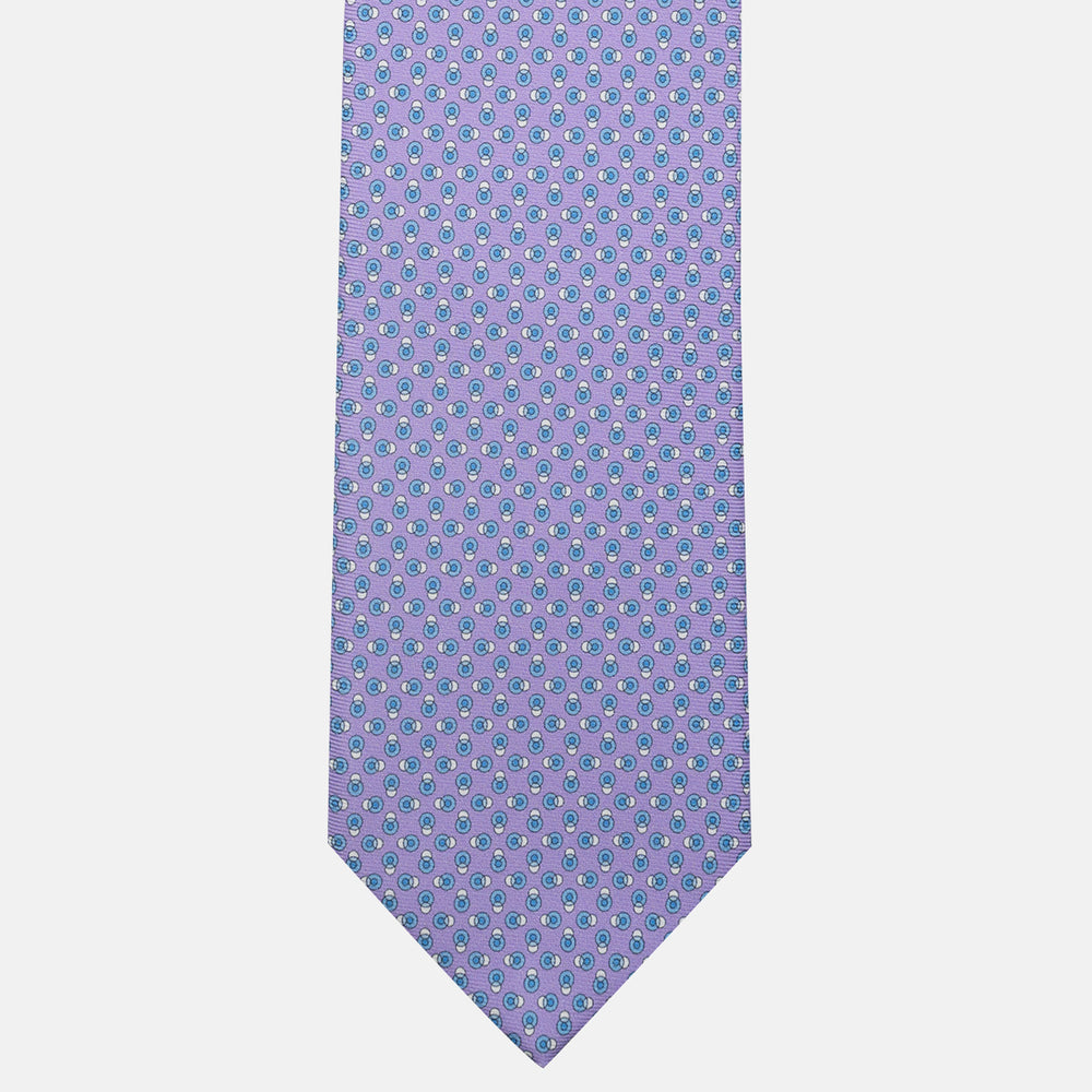 3-Fold Silk Tie, Micro Pattern, Lilac - JA062936_7