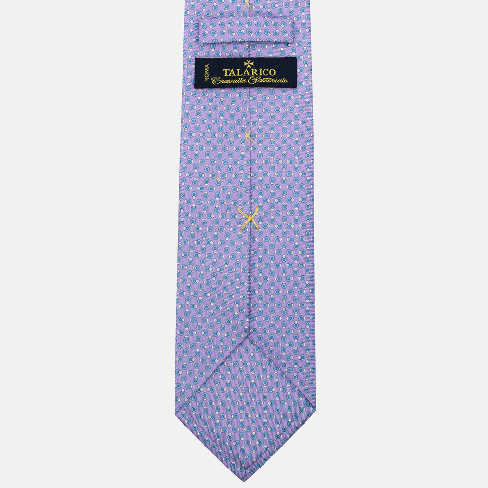 3-Fold Silk Tie, Micro Pattern, Lilac - JA062936_7