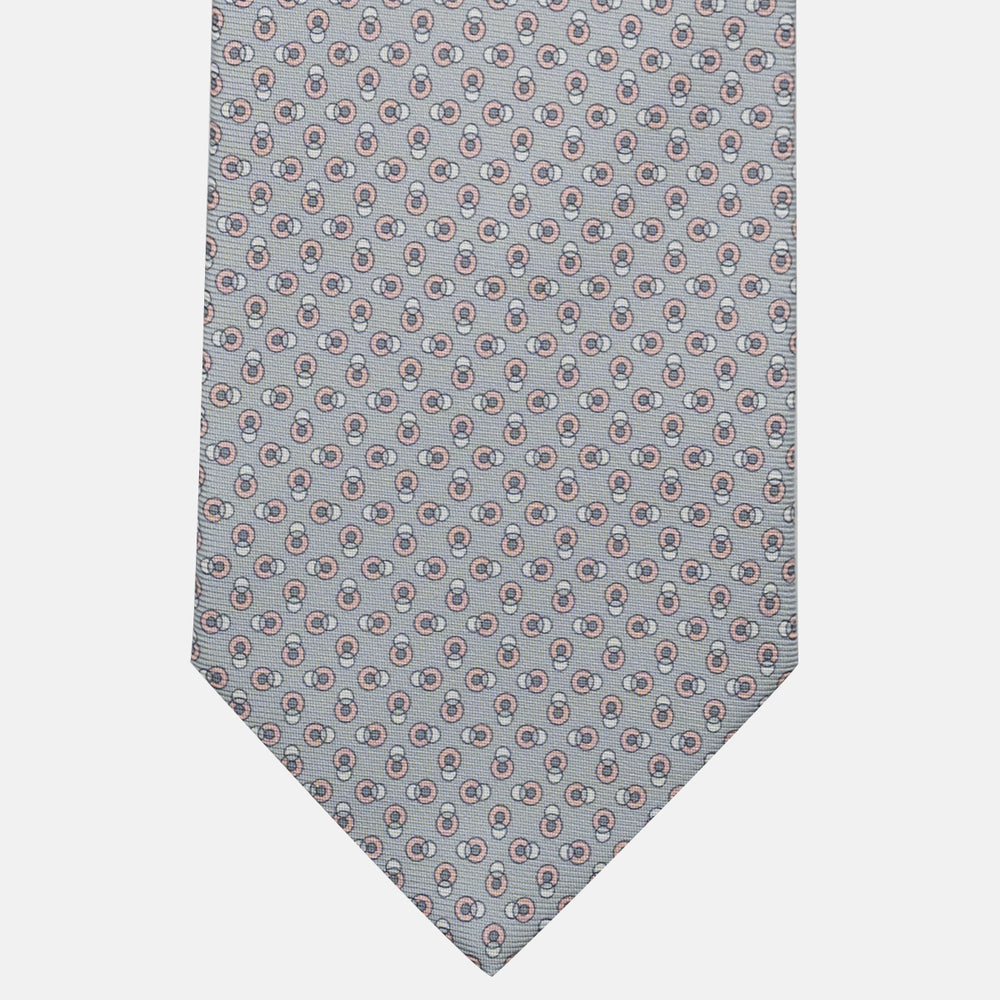 3-Fold Silk Tie, Micro Pattern, Grey - JA062936_9
