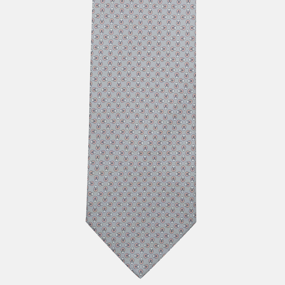 3-Fold Silk Tie, Micro Pattern, Grey - JA062936_9