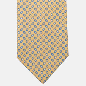 3-Fold Silk Tie, Micro Pattern, Yellow - JA062938_1