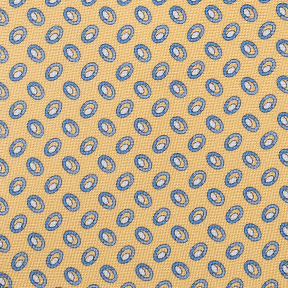 3-Fold Silk Tie, Micro Pattern, Yellow - JA062938_1