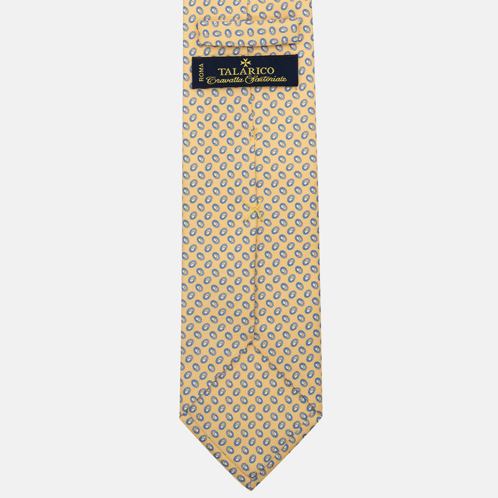 3-Fold Silk Tie, Micro Pattern, Yellow - JA062938_1