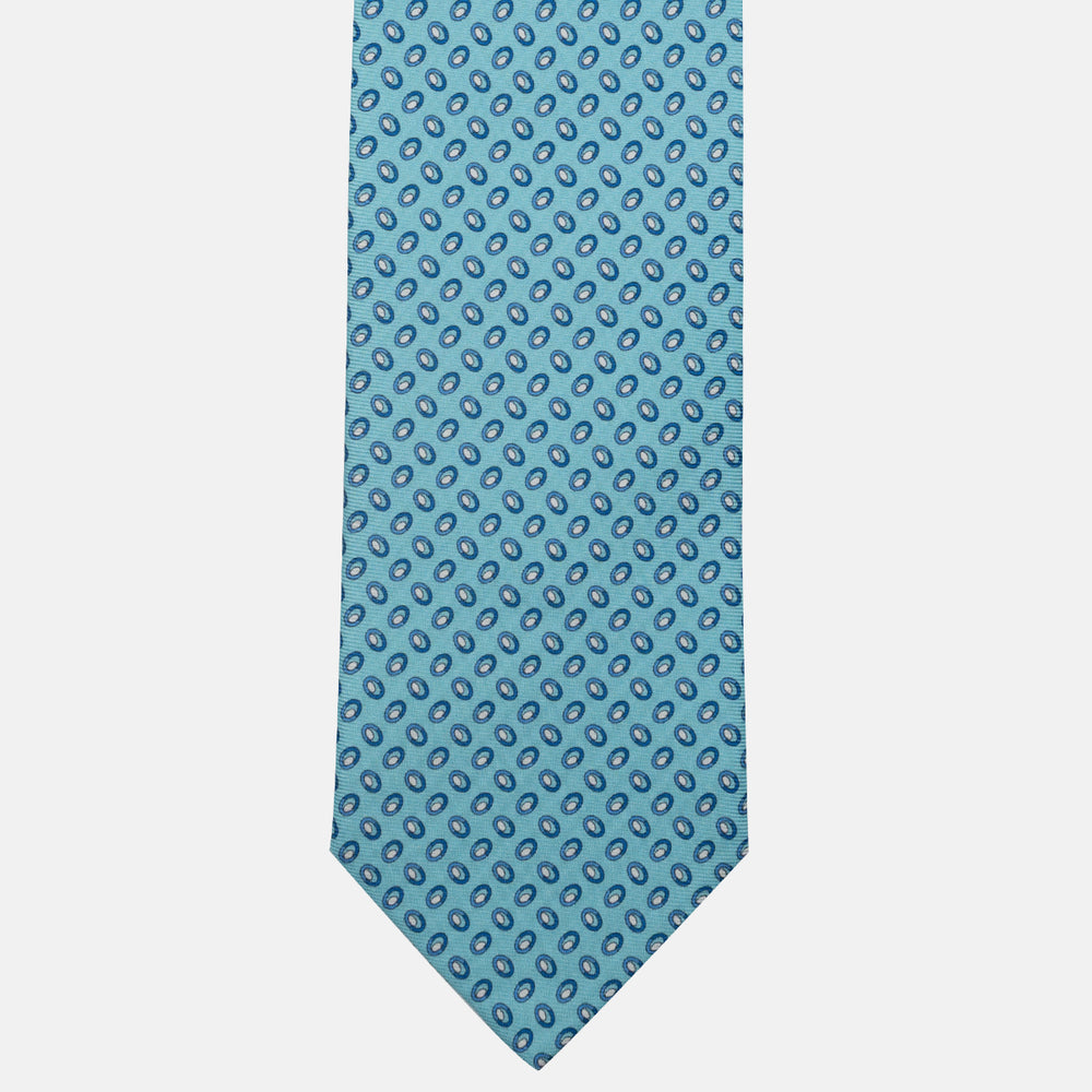 3-Fold Silk Tie, Micro Pattern, Light Blue - JA062938_2