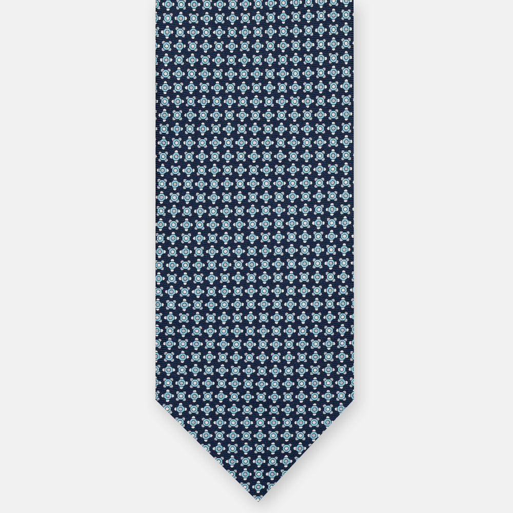 3-FOLD SILK TIE, MICRO-PATTERN, BLUE GREY - JA064408_9 T
