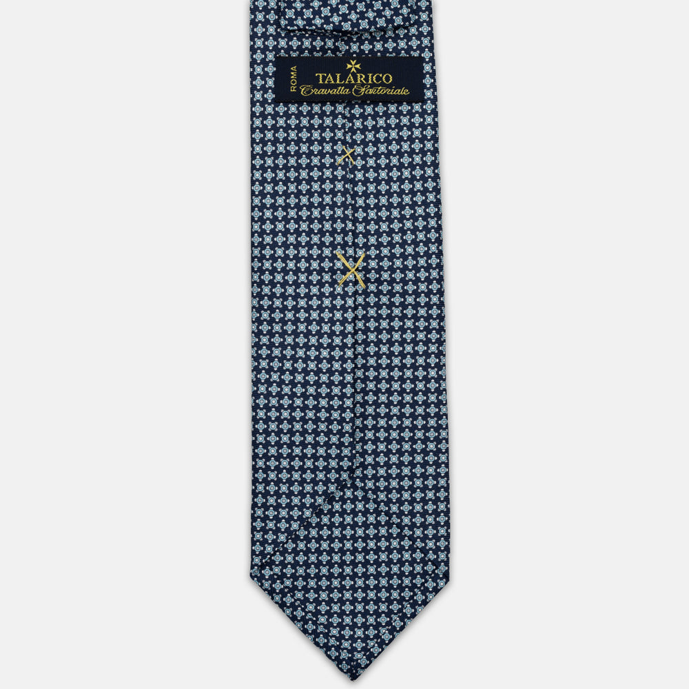 3-FOLD SILK TIE, MICRO-PATTERN, BLUE GREY - JA064408_9 T