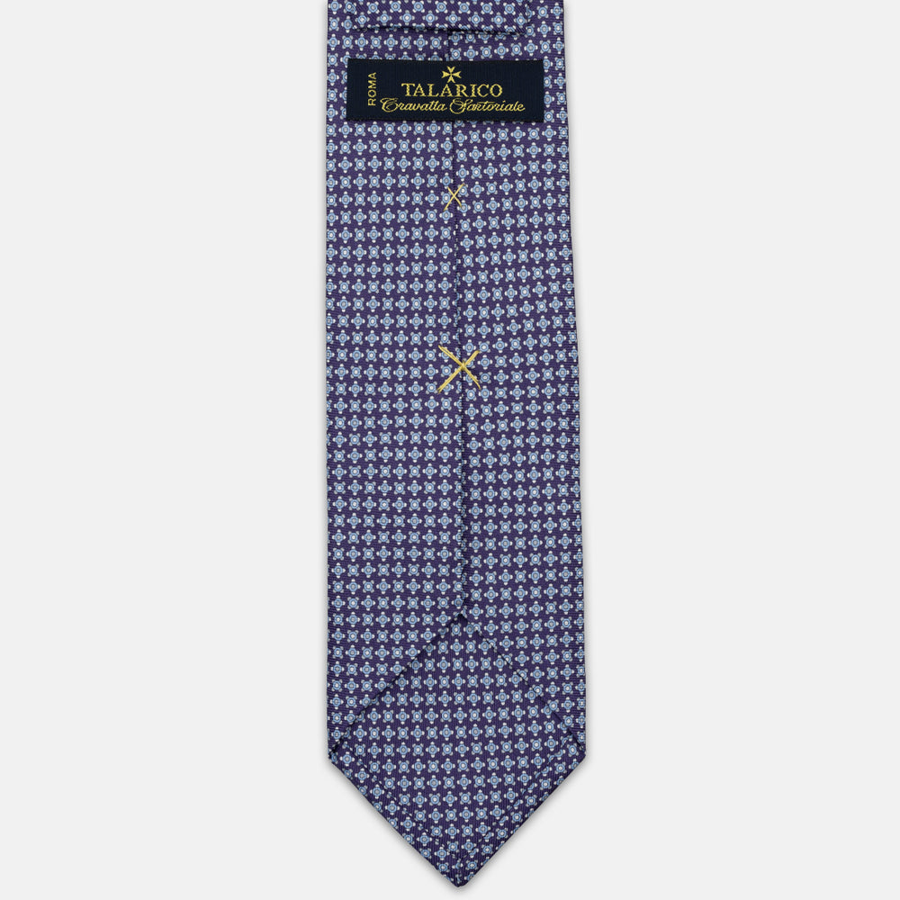 3-FOLD SILK TIE, MICRO-PATTERN, BLUE GREY - JA064408_9 T
