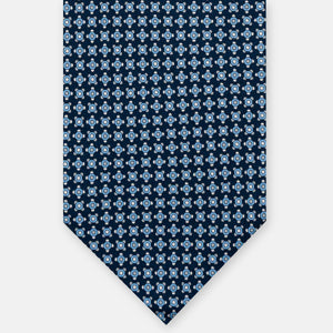 3-FOLD SILK TIE, MICRO-PATTERN, BLUE GREY - JA064408_9 T
