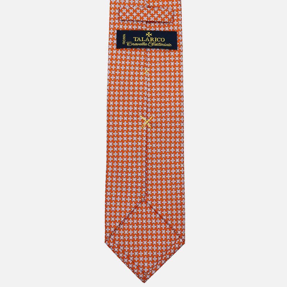 3-FOLD SILK TIE, MICRO PATTERN, ORANGE - JA064408_3 T