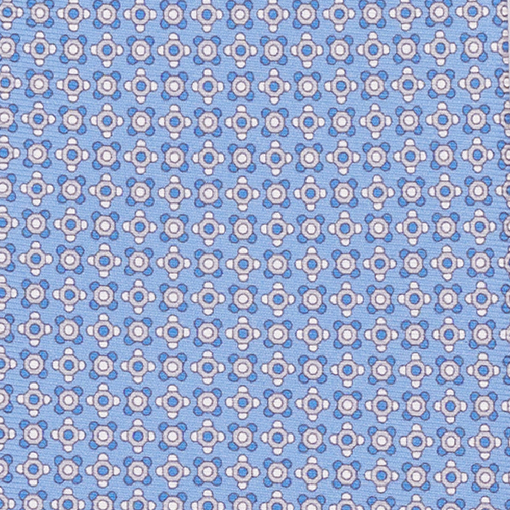 CRAVATTA 3 PIEGHE IN SETA, MICROFANTASIA, CELESTE - JA064408_4 T