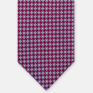 3 FOLD SILK TIE, MICRO PATTERN, MAGENTA - JA064408_8 T