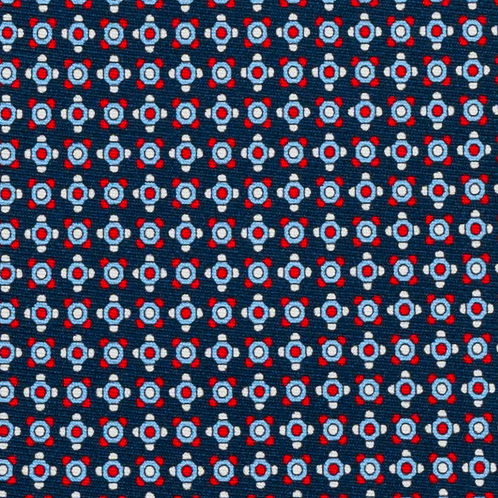 CRAVATTA 3 PIEGHE IN SETA, MICROFANTASIA, BLU ROSSO - JA064408_5 T