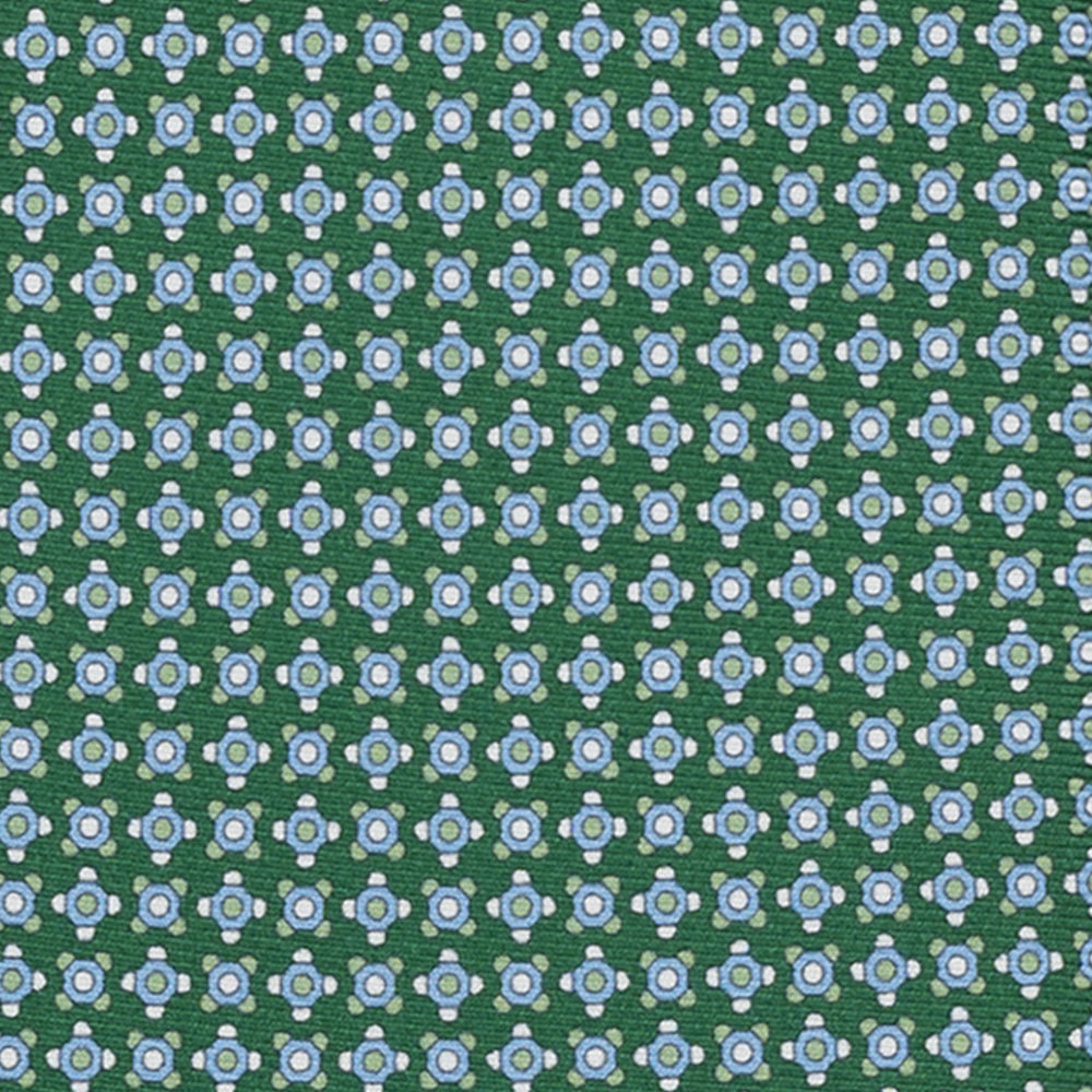 CRAVATTA 3 PIEGHE IN SETA, MICROFANTASIA, VERDE - JA064408_7 T