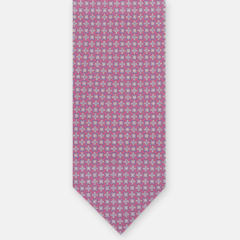 SILK 3-FOLD TIE, MICRO-PATTERN, PINK - JA064408_2 T