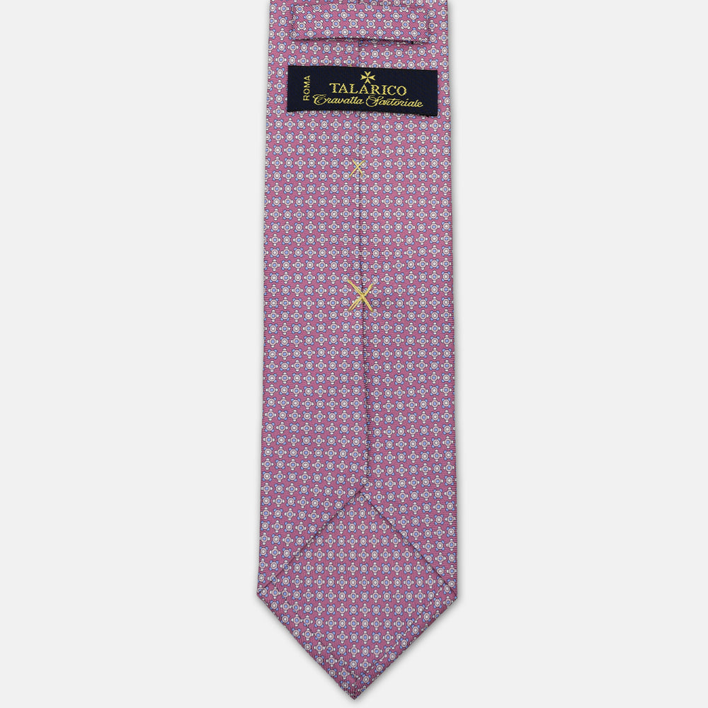 SILK 3-FOLD TIE, MICRO-PATTERN, PINK - JA064408_2 T