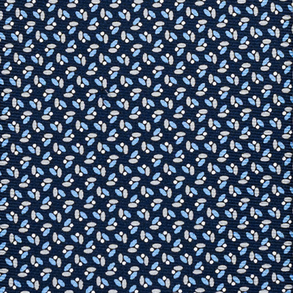 SILK 3-FOLD TIE, MICRO PATTERN, GREY BLUE - JA064410_10 T