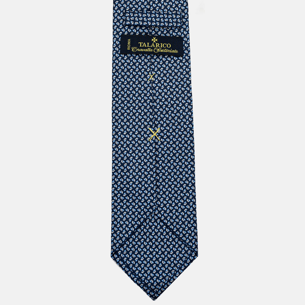 SILK 3-FOLD TIE, MICRO PATTERN, GREY BLUE - JA064410_10 T