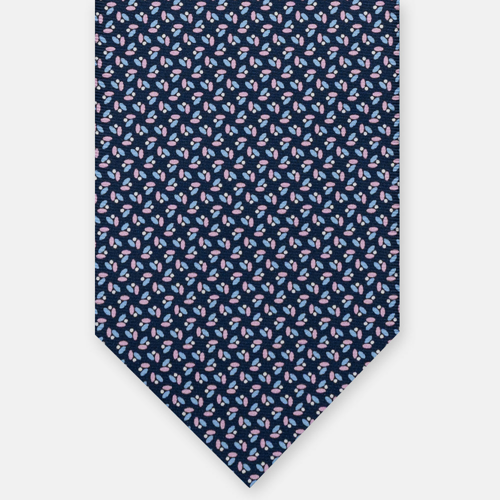 3-FOLD SILK TIE, MICRO-PATTERN, BLUE PINK - JA064410_3 T