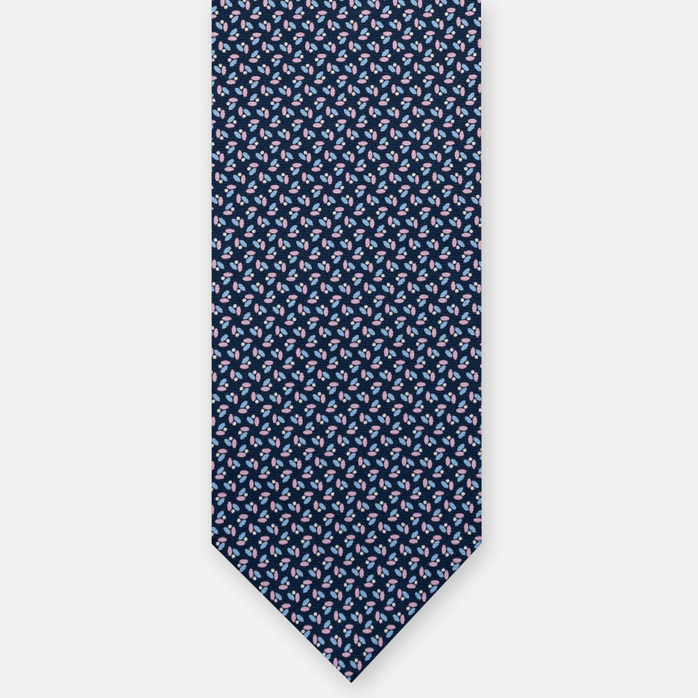 3-FOLD SILK TIE, MICRO-PATTERN, BLUE PINK - JA064410_3 T