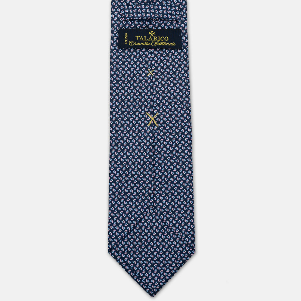 3-FOLD SILK TIE, MICRO-PATTERN, BLUE PINK - JA064410_3 T