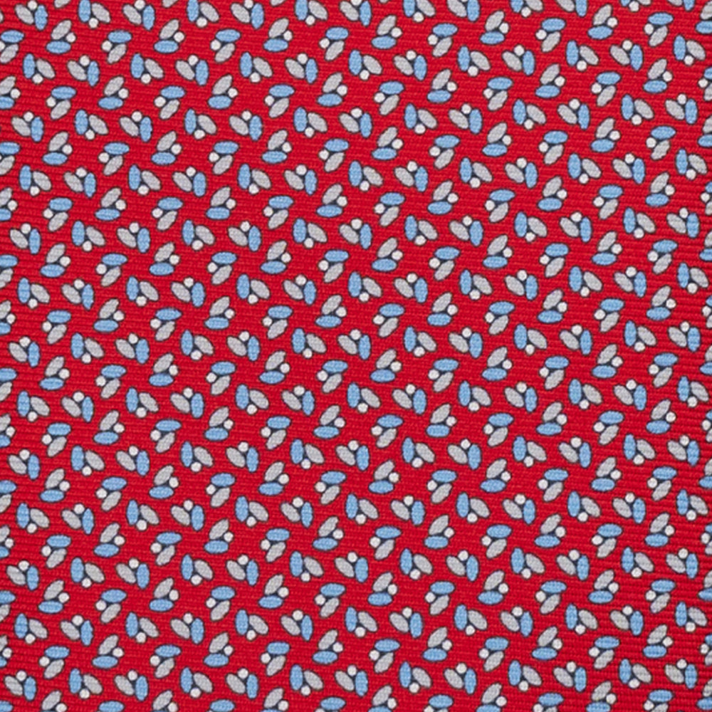 CRAVATTA 3 PIEGHE IN SETA, MICROFANTASIA, BLU ROSSO - JA064410_6 T