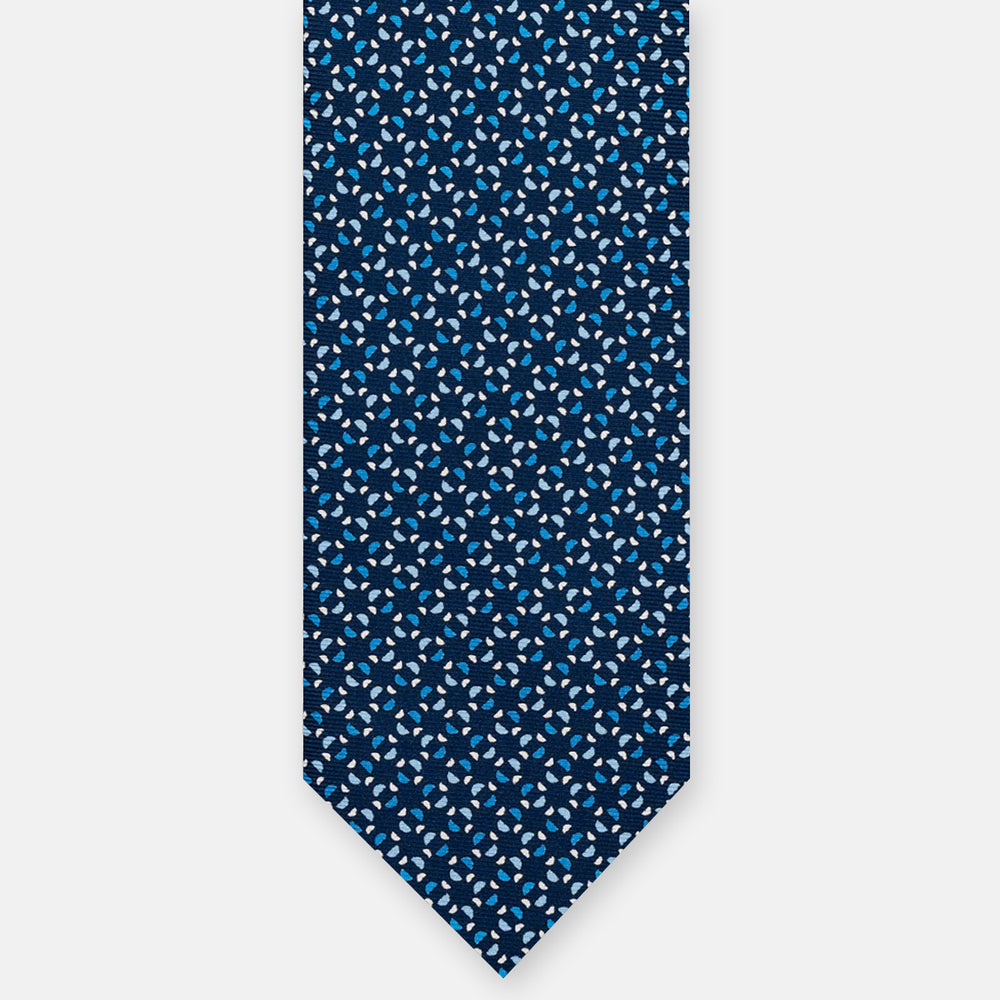 3-FOLD SILK TIE, MICRO-PATTERN, SKY BLUE - JA064411_1 T
