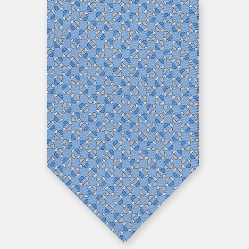 3-FOLD SILK TIE, MICRO PATTERN, LIGHT BLUE - JA064411_5 T