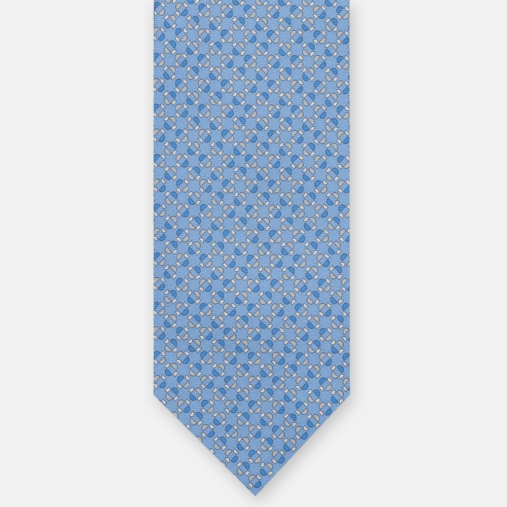 3-FOLD SILK TIE, MICRO PATTERN, LIGHT BLUE - JA064411_5 T