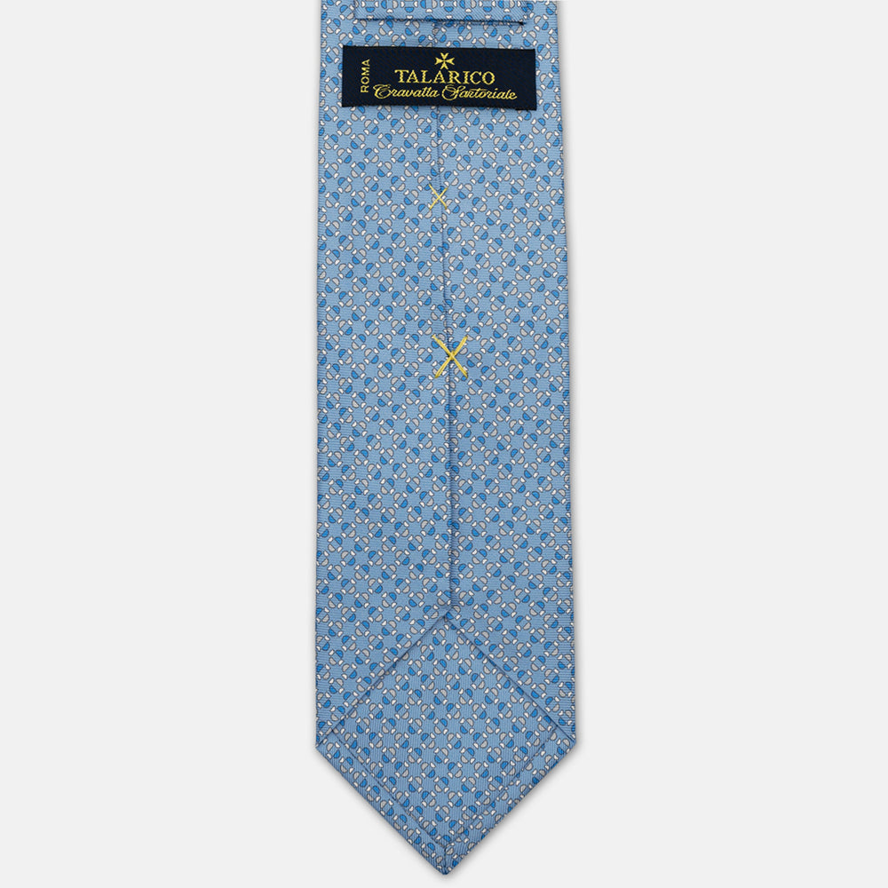 3-FOLD SILK TIE, MICRO PATTERN, LIGHT BLUE - JA064411_5 T