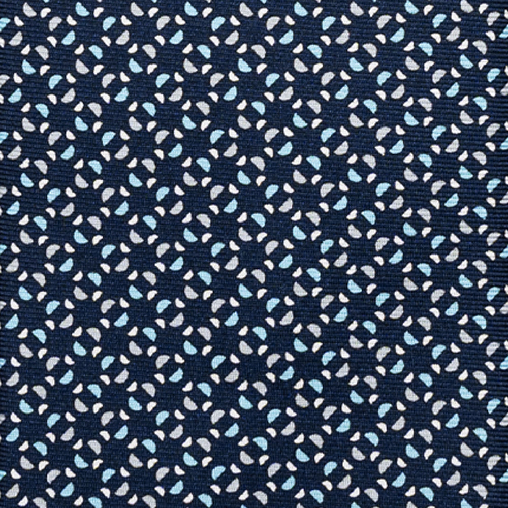 CRAVATTA 3 PIEGHE IN SETA, MICROFANTASIA,BLU GRIGIO - JA064411_4 T