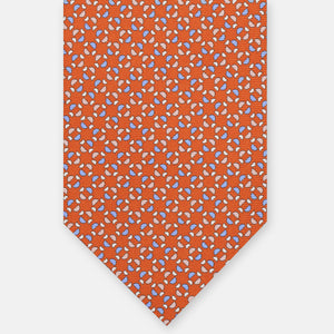 3-FOLD SILK TIE, MICRO PATTERN, ORANGE - JA064411_3 T