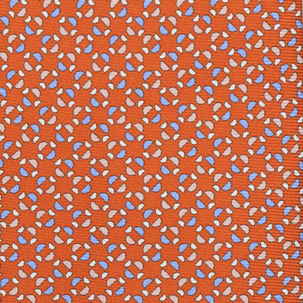 3-FOLD SILK TIE, MICRO PATTERN, ORANGE - JA064411_3 T