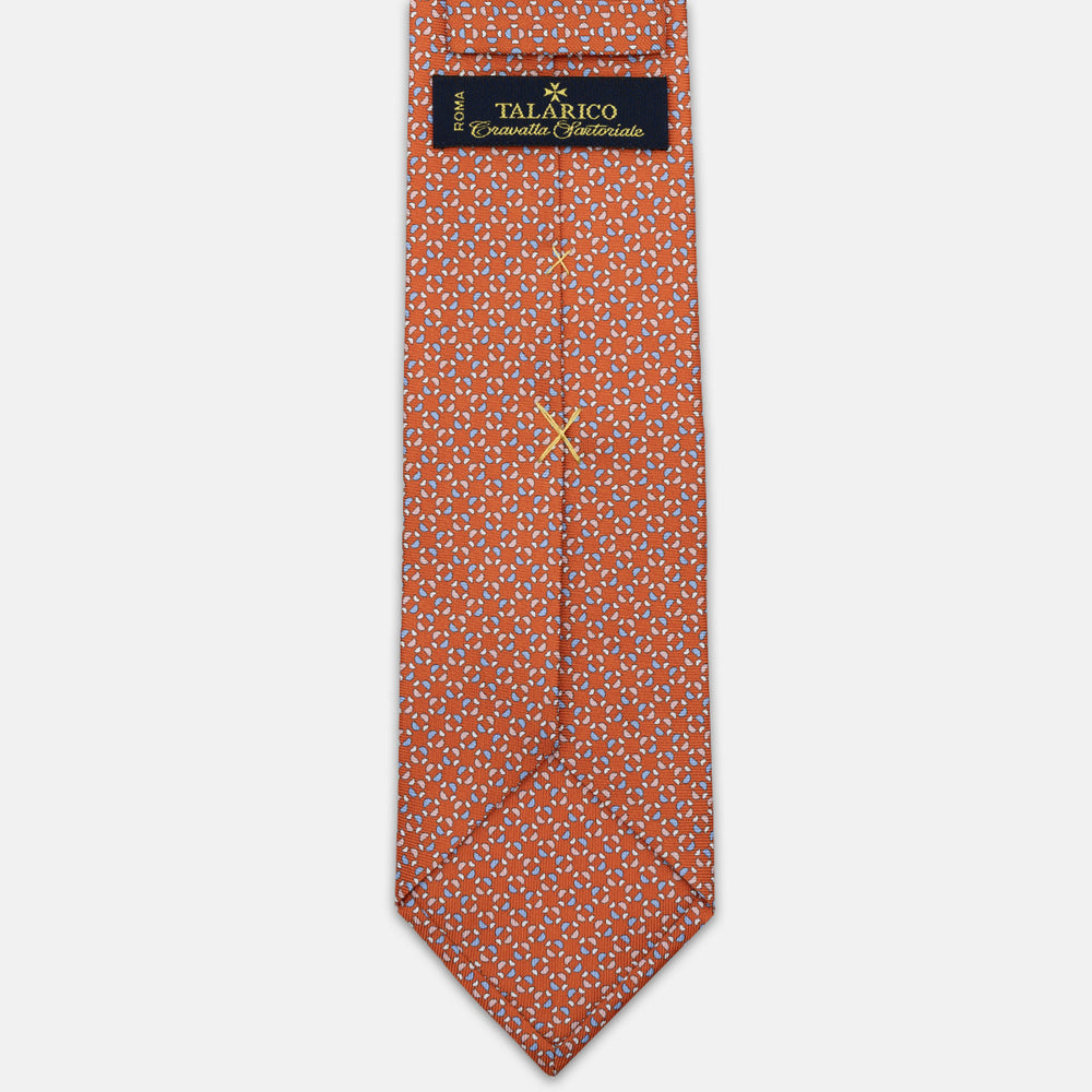 3-FOLD SILK TIE, MICRO PATTERN, ORANGE - JA064411_3 T