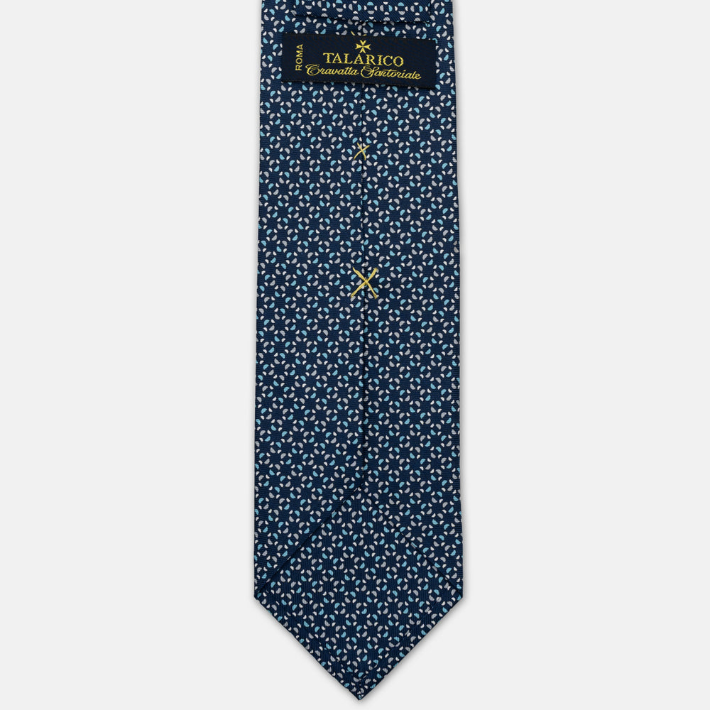3-FOLD SILK TIE, MICRO PATTERN, GREY BLUE - JA064411_4 T