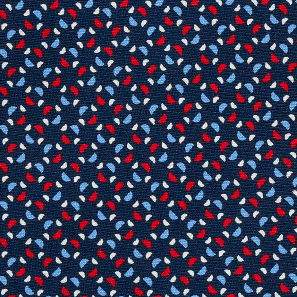 CRAVATTA 3 PIEGHE IN SETA, MICROFANTASIA,BLU ROSSO - JA064411_6 T
