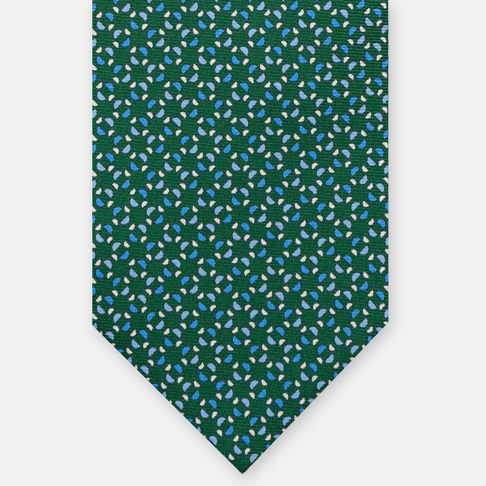 3-FOLD SILK TIE, MICRO-PATTERN, GREEN - JA064411_7 T