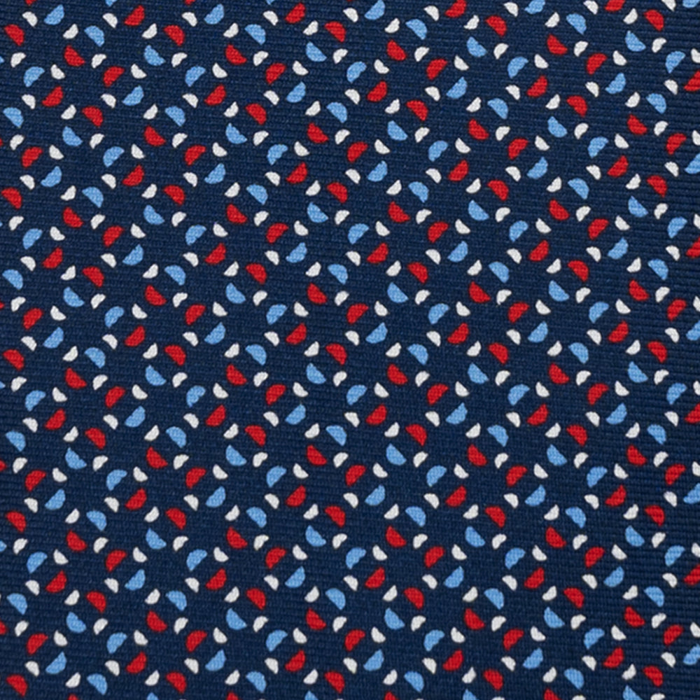 SILK 3-FOLD TIE, MICRO PATTERN, BLUE RED - JA064411_6 T