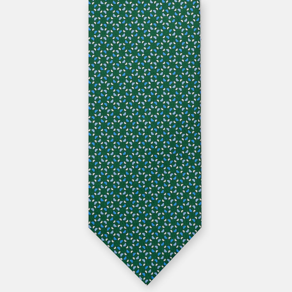 3-FOLD SILK TIE, MICRO-PATTERN, GREEN - JA064411_7 T
