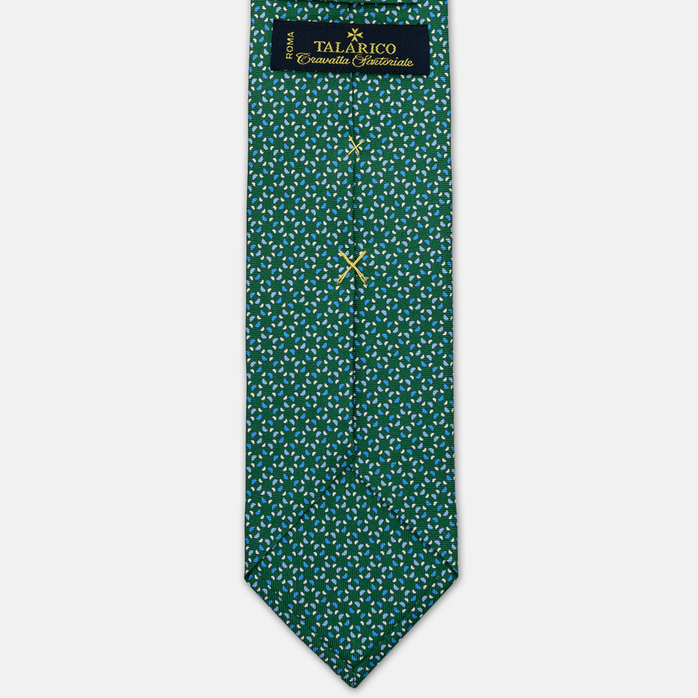 3-FOLD SILK TIE, MICRO-PATTERN, GREEN - JA064411_7 T