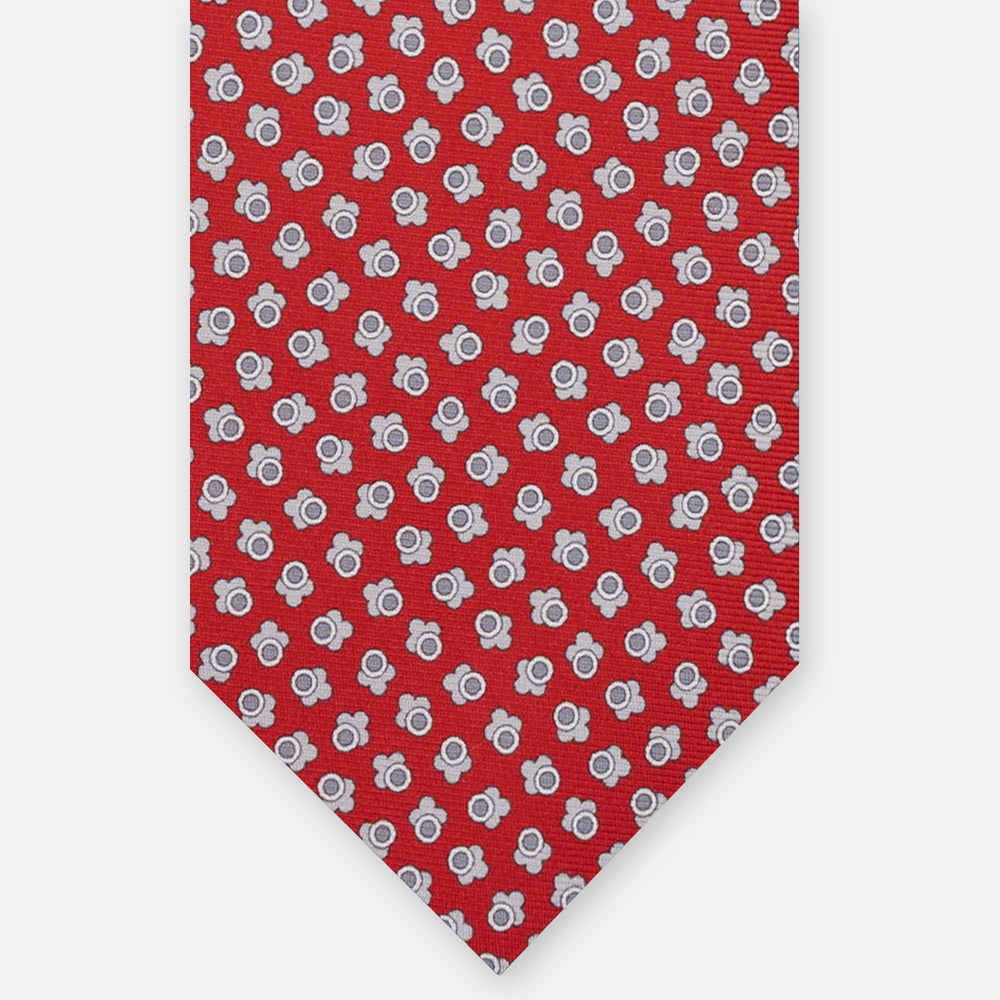 3-FOLD SILK TIE, MICRO-PATTERN, RED - JA064422_1 T