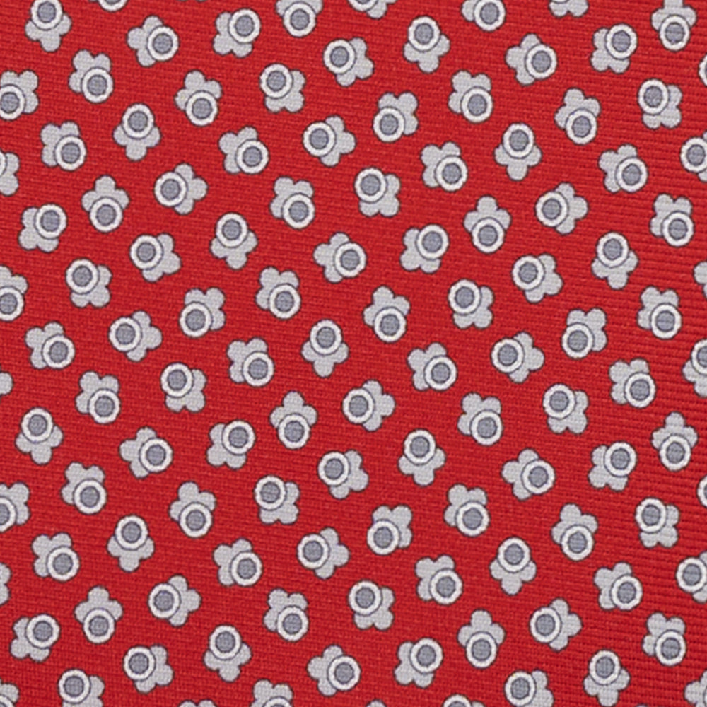 3-FOLD SILK TIE, MICRO-PATTERN, RED - JA064422_1 T