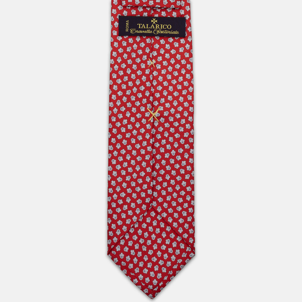 3-FOLD SILK TIE, MICRO-PATTERN, RED - JA064422_1 T