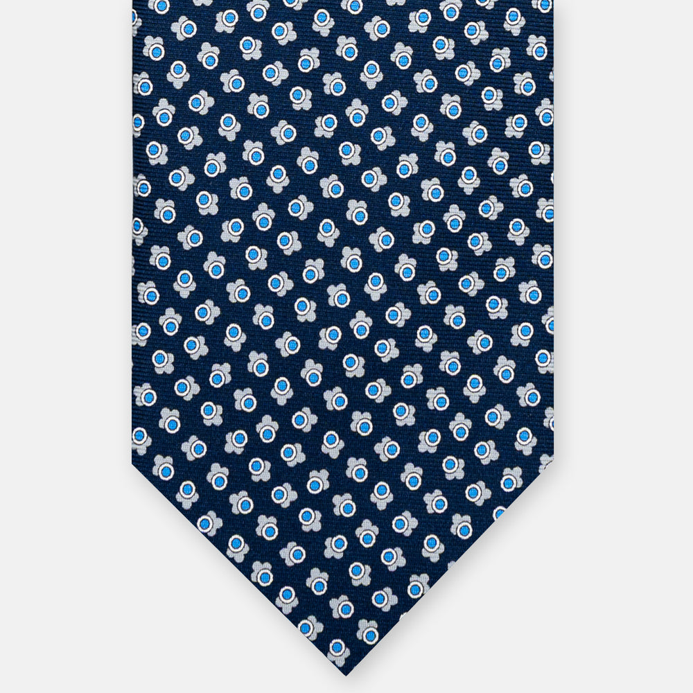 3-FOLD SILK TIE, MICRO-PATTERN, GREY-BLUE - JA064422_3 T