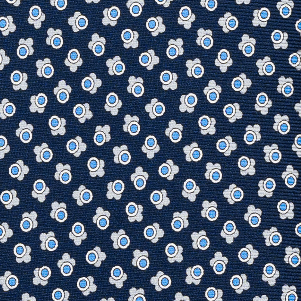 3-FOLD SILK TIE, MICRO-PATTERN, GREY-BLUE - JA064422_3 T
