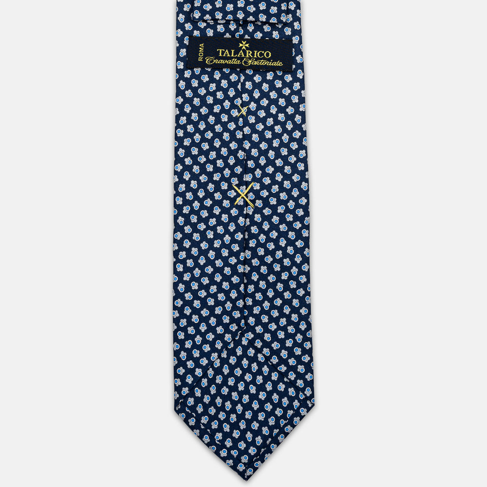 3-FOLD SILK TIE, MICRO-PATTERN, GREY-BLUE - JA064422_3 T