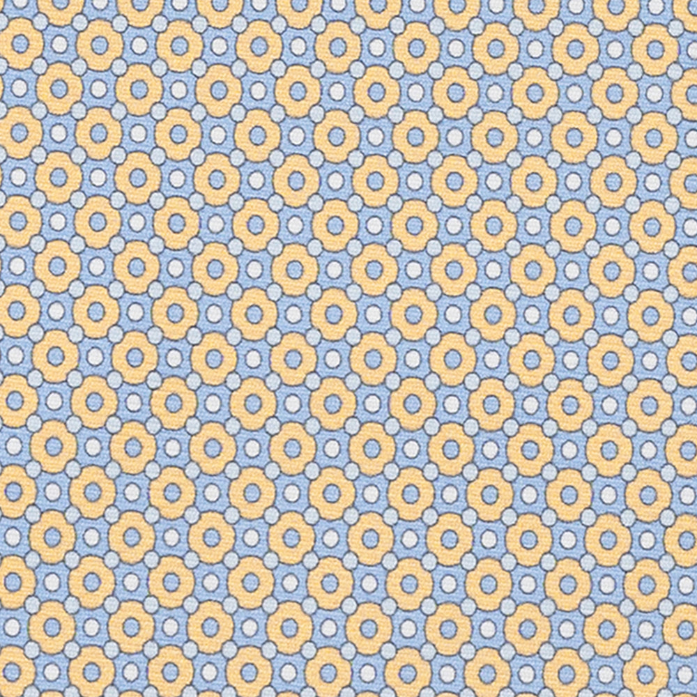 3-FOLD SILK TIE, MICRO-PATTERN, SKY BLUE YELLOW - JA064820_1 T