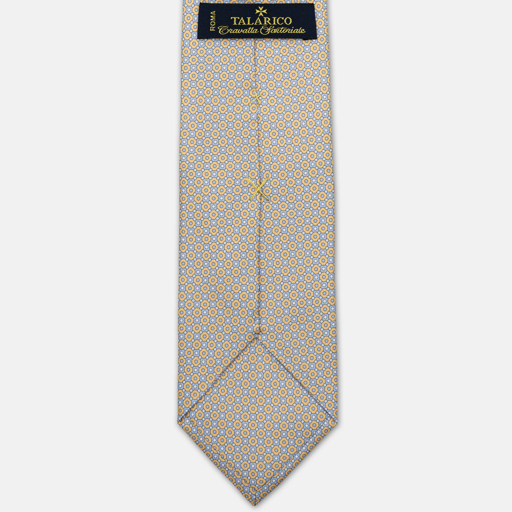 3-FOLD SILK TIE, MICRO-PATTERN, SKY BLUE YELLOW - JA064820_1 T