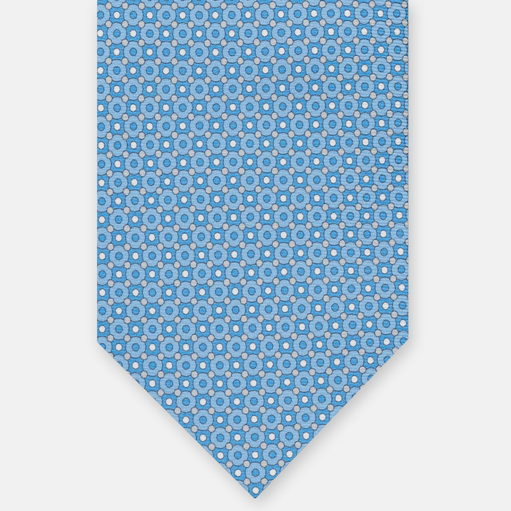 SILK 3-FOLD TIE, MICRO-PATTERN, LIGHT BLUE - JA064820_2 T