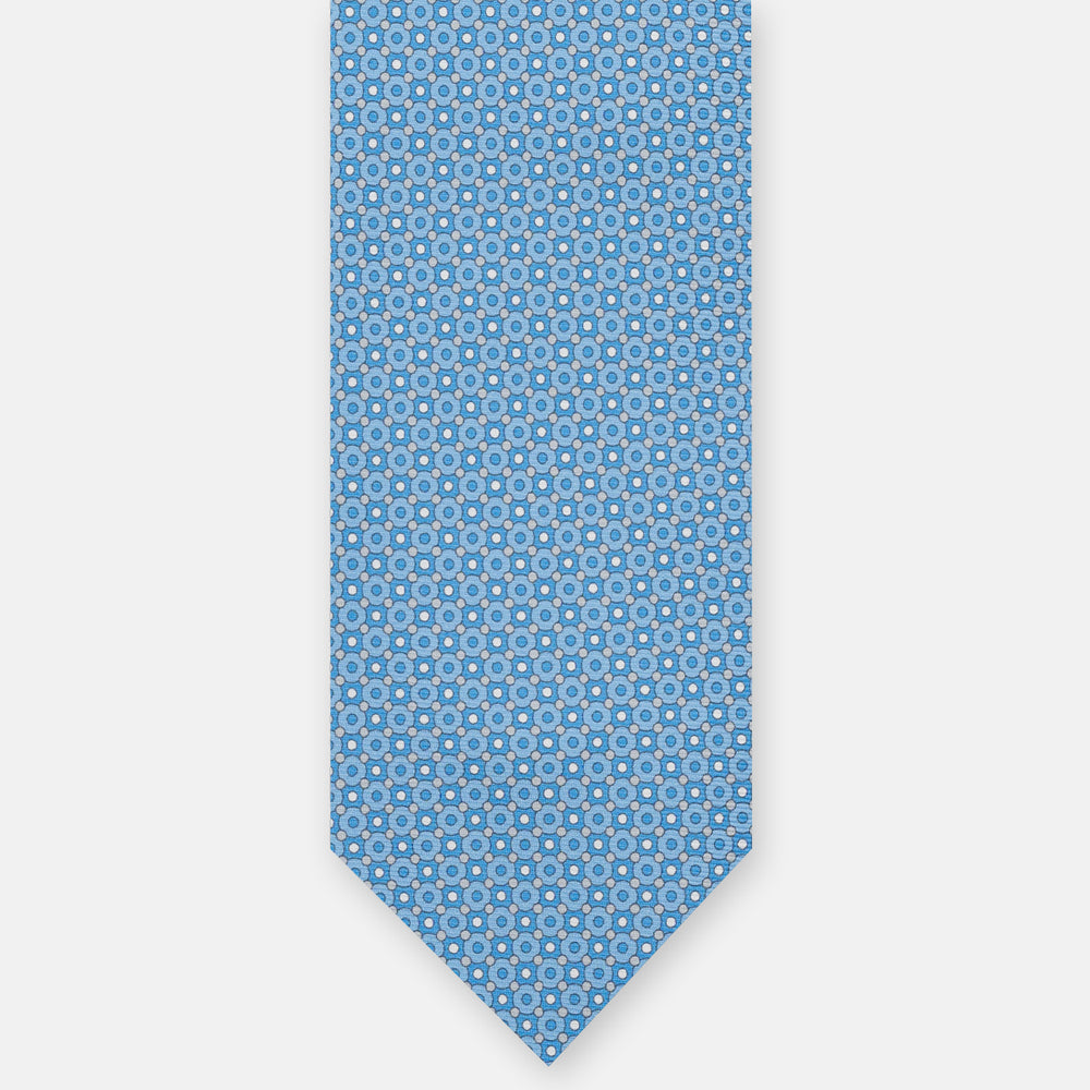 SILK 3-FOLD TIE, MICRO-PATTERN, LIGHT BLUE - JA064820_2 T