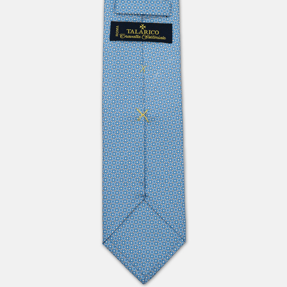 SILK 3-FOLD TIE, MICRO-PATTERN, LIGHT BLUE - JA064820_2 T